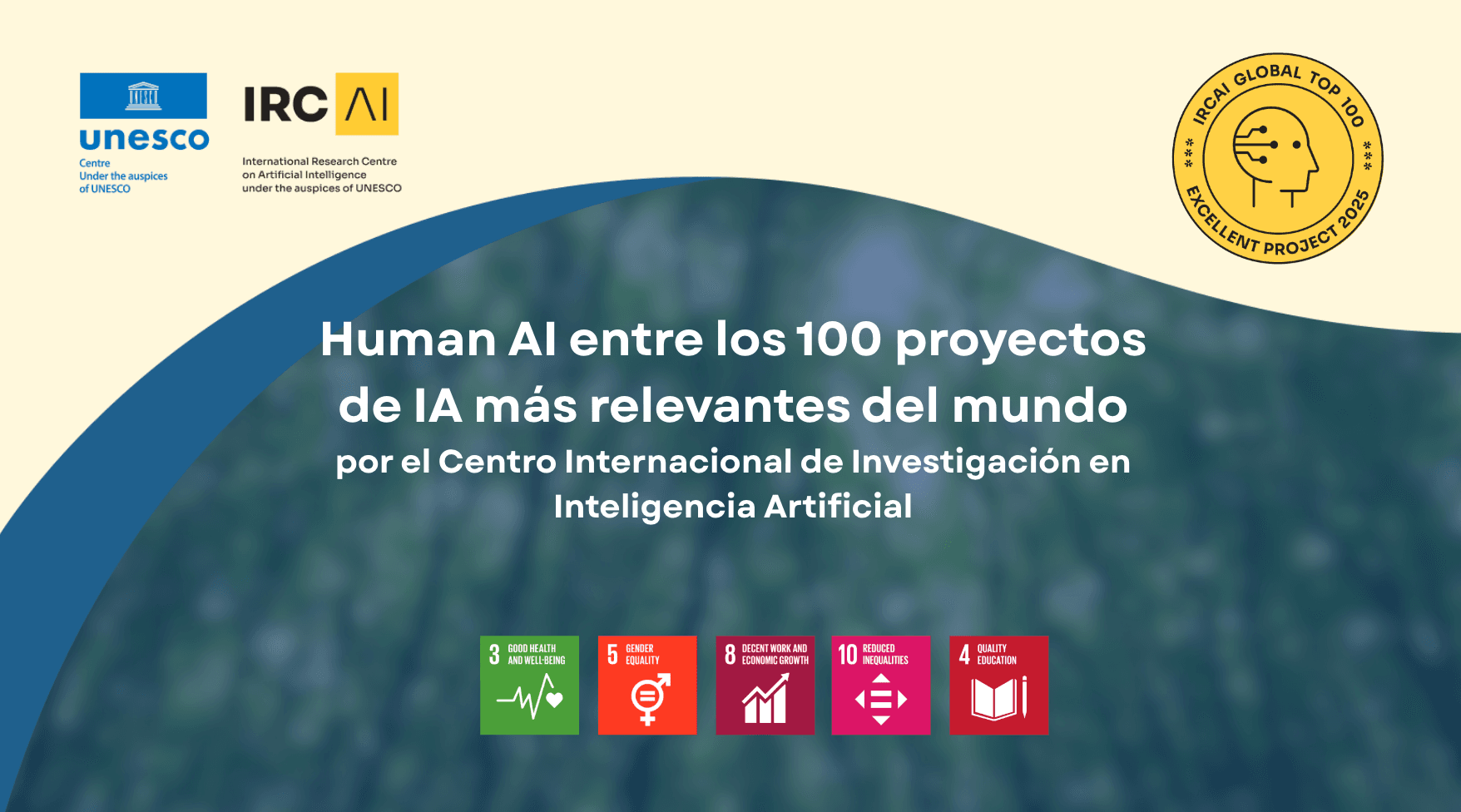 Human AI seleccionada entre los 100 proyectos de IA más relevantes del mundo por el Centro Internacional de Investigación en Inteligencia Artificial bajo los auspicios de la UNESCO